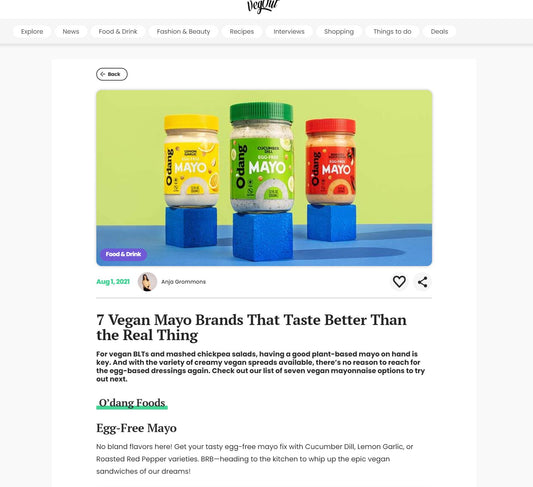 VegOut Magazine - 7 Vegan Mayo Brands that Taste Better than the Real Thing